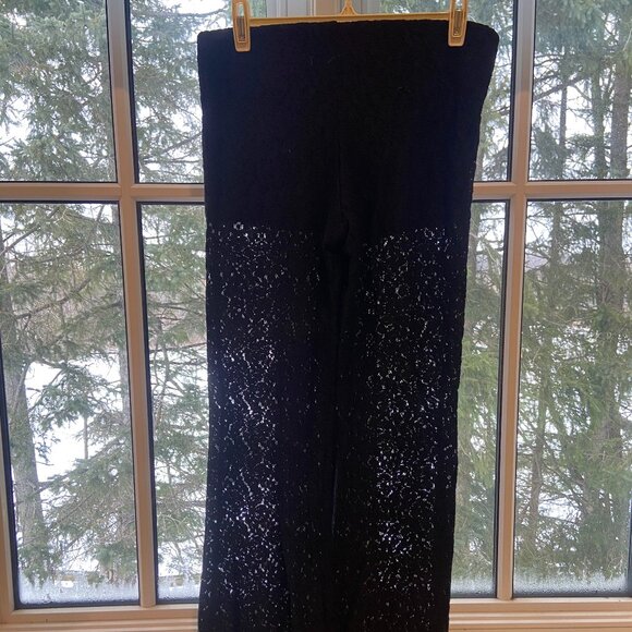 BCBG MaxAzria See-through Black Stretchy Lace Pants BNWT - Picture 2 of 5